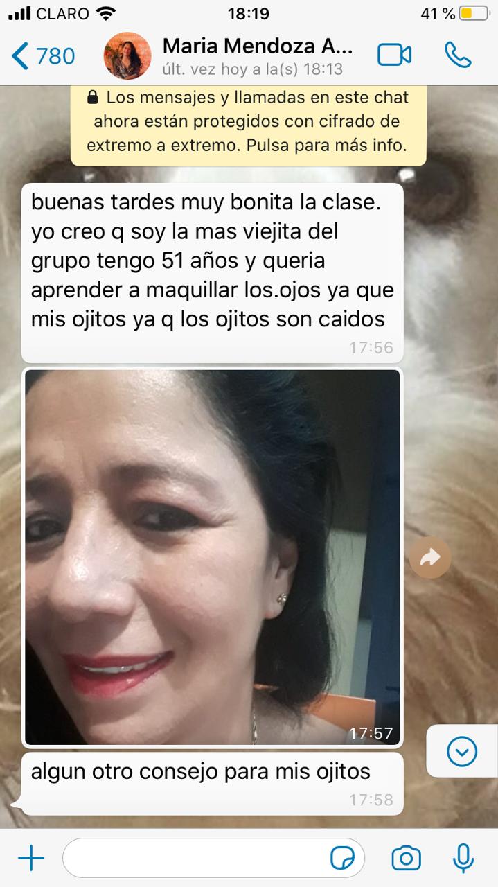 Mensaje real de una alumna del taller de automaquillaje (2)