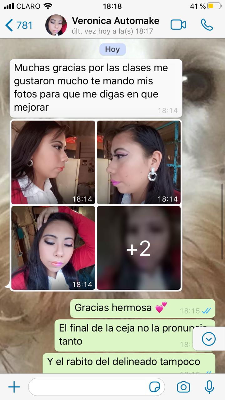 Mensaje real de una alumna del taller de automaquillaje (1)